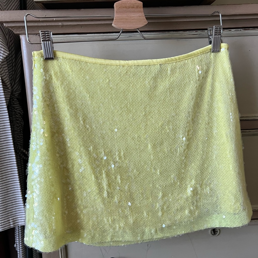 Zara Yellow Sequin Mini Skirt / Size S